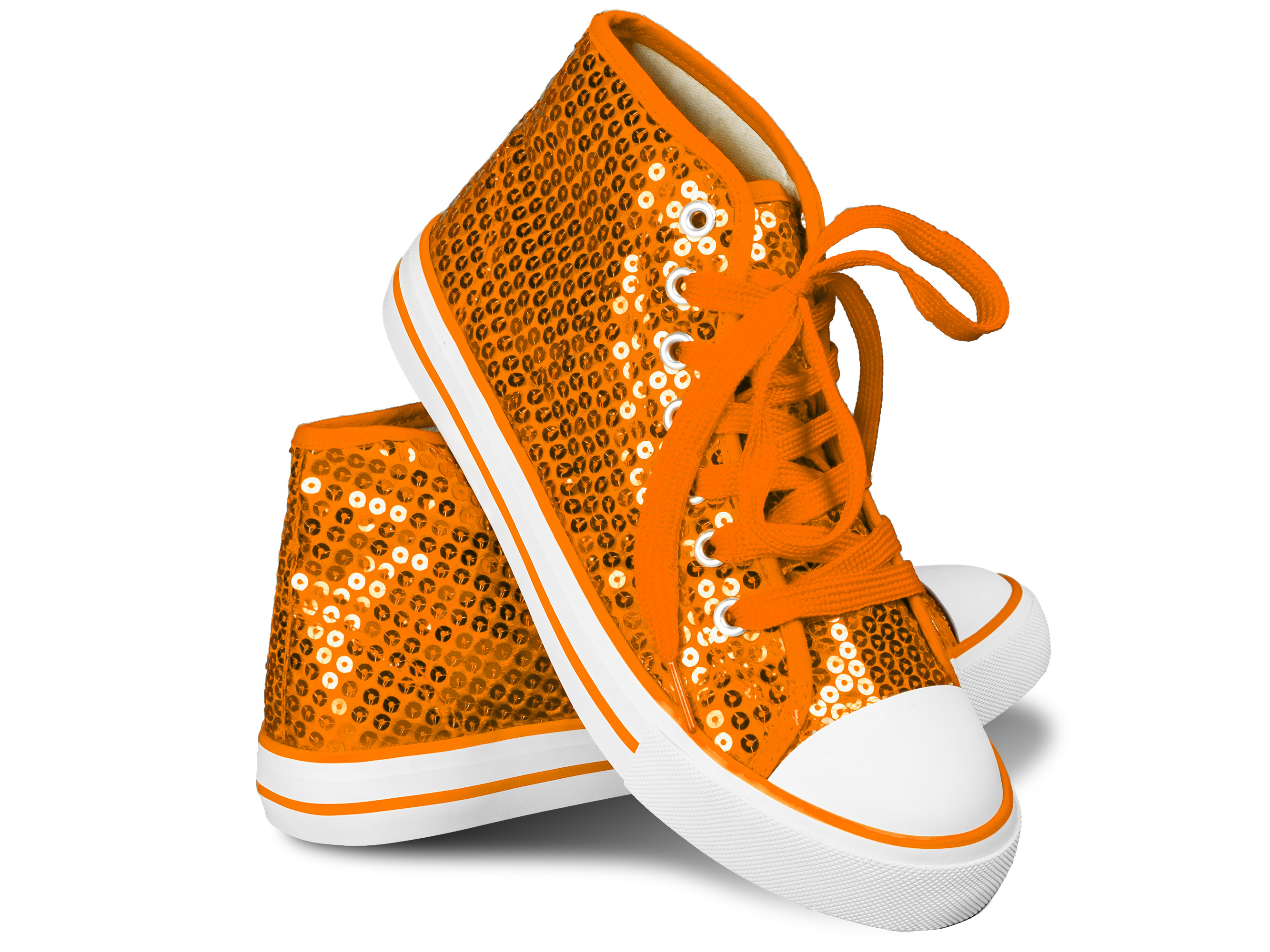 Paillettenschuh orange Gr. 38