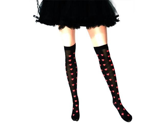 Overknee Herz schwarz