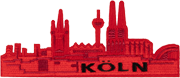 Köln Skyline rot mittel