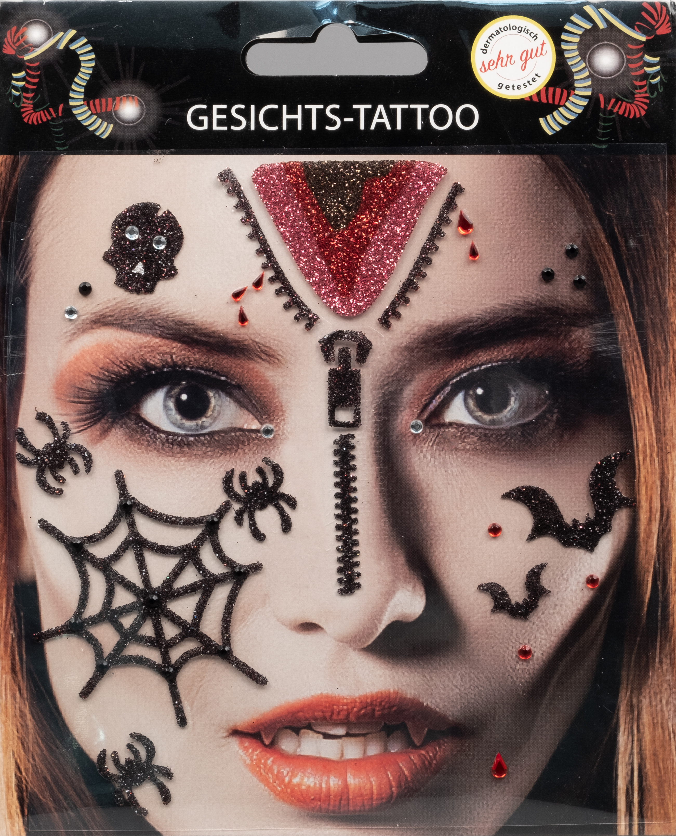 Gesichts-Tattoo Halloween Blut
