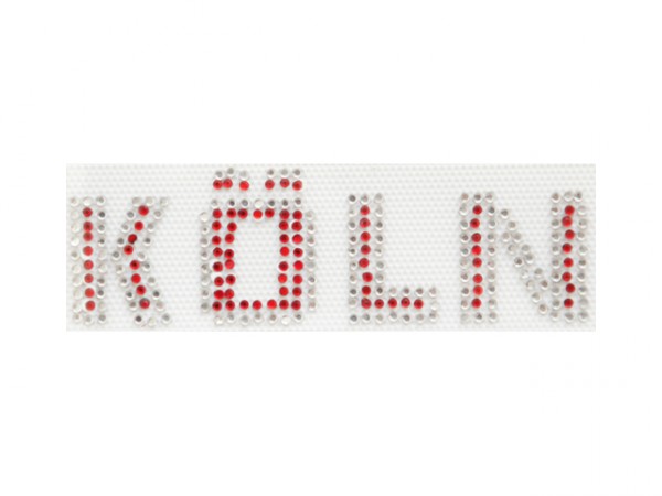 Strass Bügelbild Köln klein Schriftzug