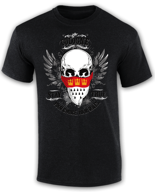 Herren T-Shirt Totenkopf Cologne schwarz