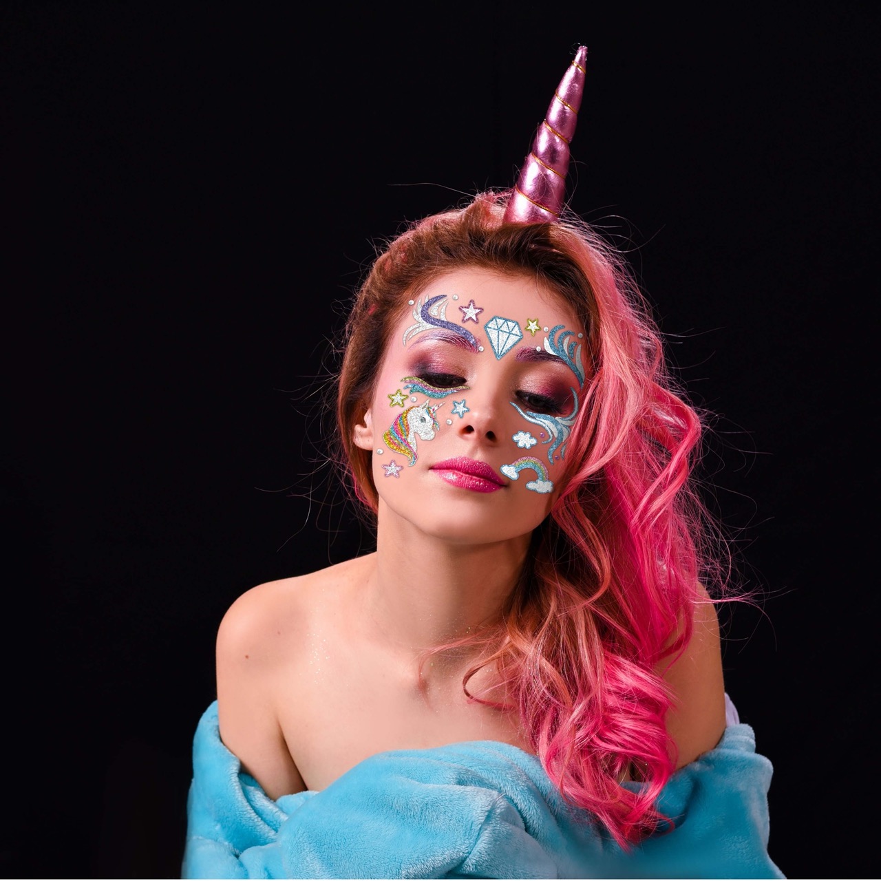 Gesichts-Tattoo Einhorn