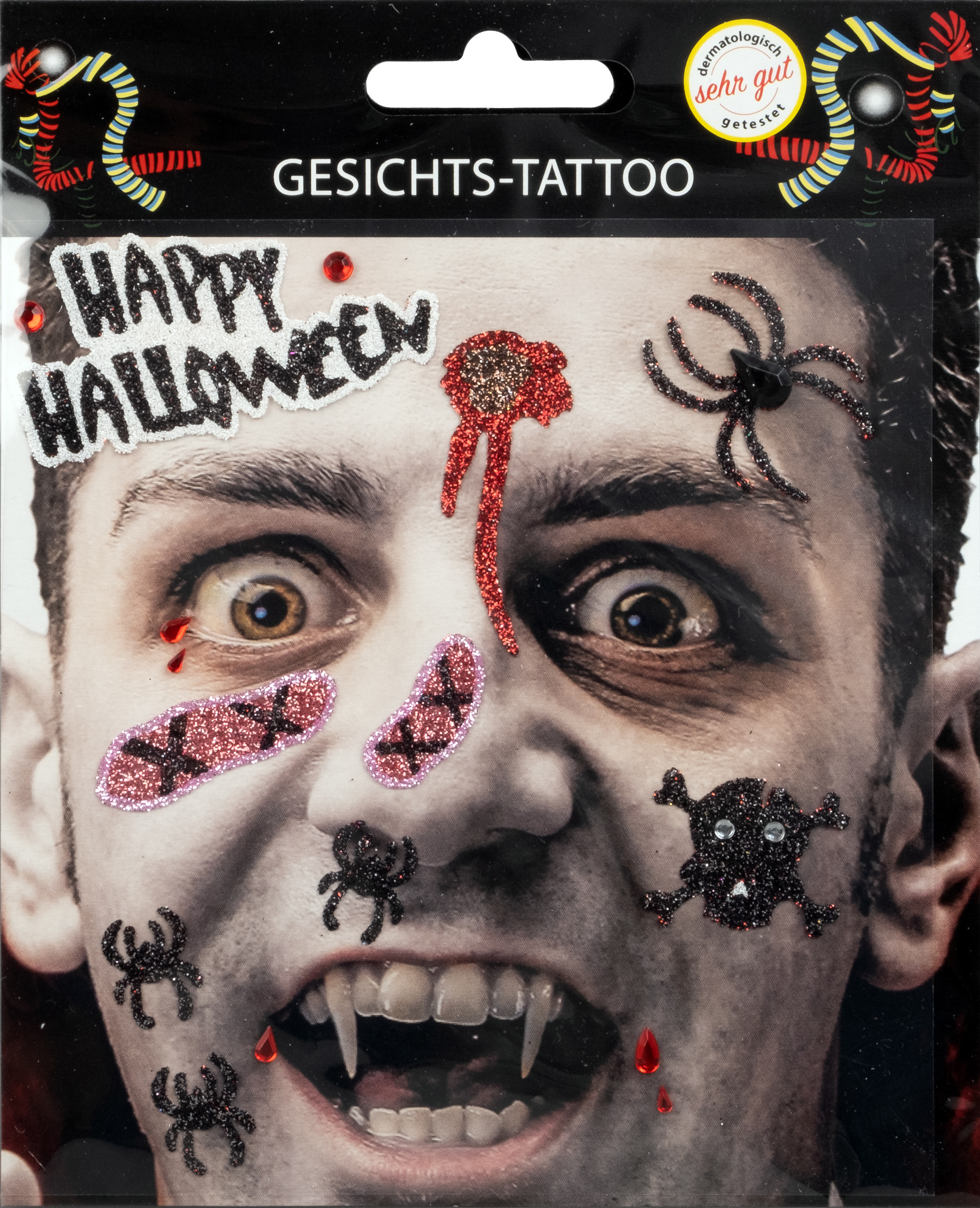 Gesichts-Tattoo Halloween Vampir