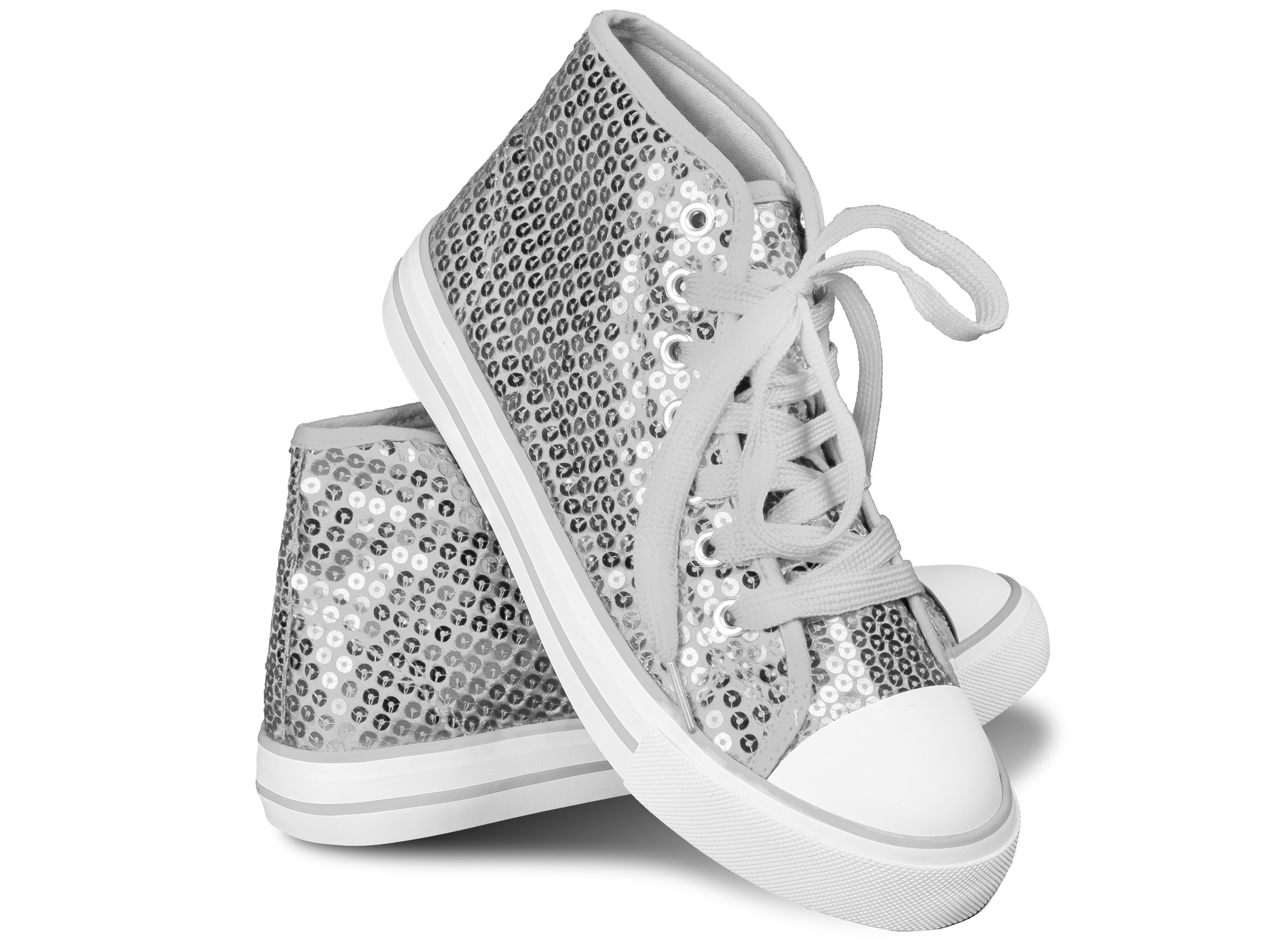 Paillettenschuh silber Gr. 43