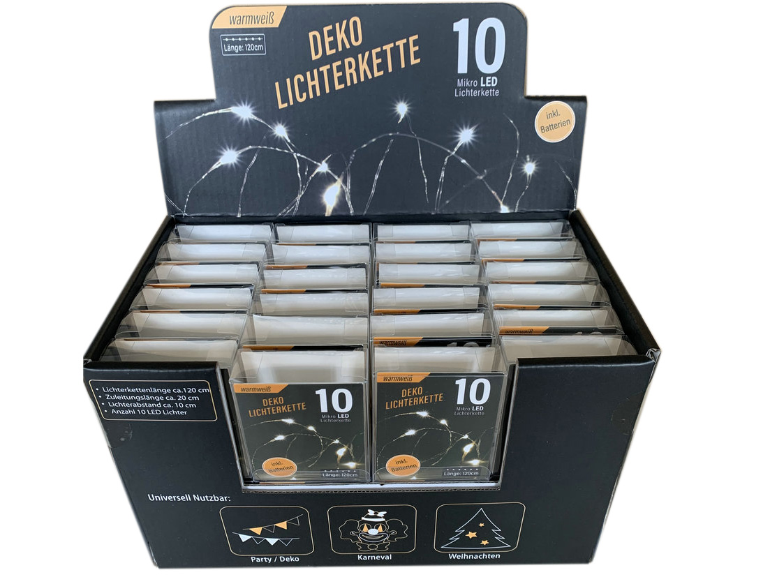 LED Mikro Lichterketten Display 48 x 10er (warmweiß)