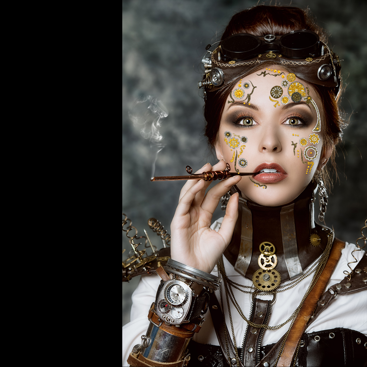 Gesichts-Tattoo Steampunk