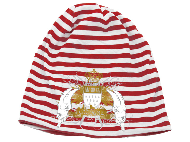 Ringel Mütze Bock rot/weiß