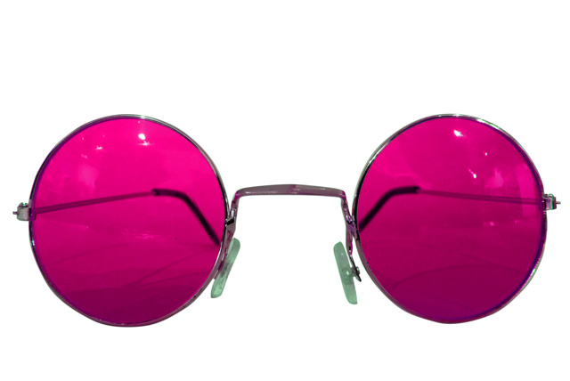 Runde Hippie Brille pink