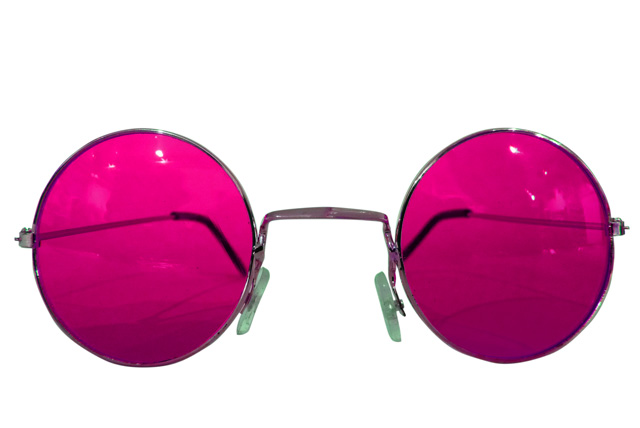 Runde Hippie Brille pink