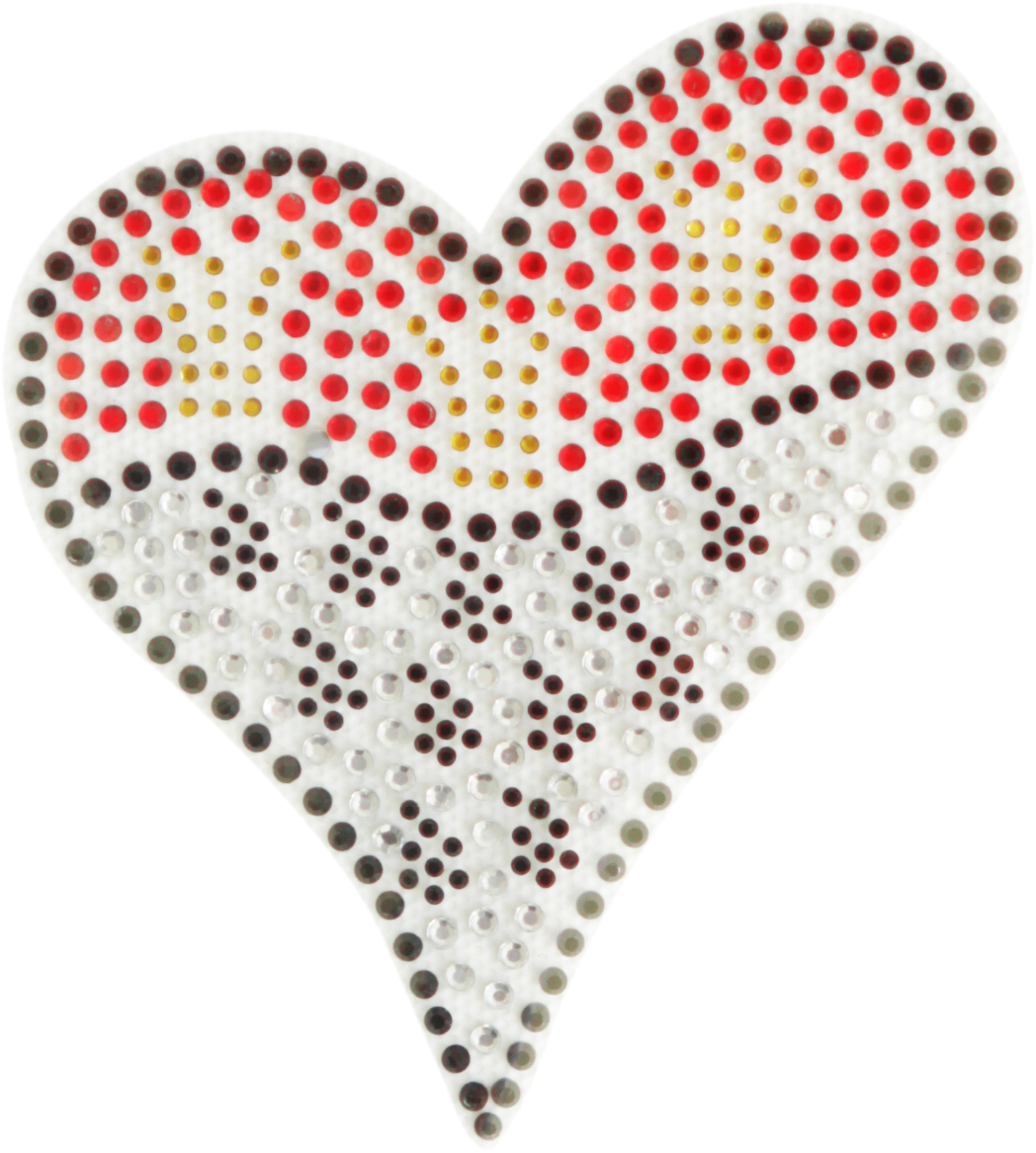 Strass Bügelbild Herz Wappen 15cm
